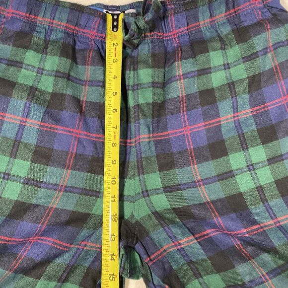 Old Navy 2 Piece Flannel Plaid Pajama Set Green Red Blue Pockets Men's Sz XL - Picture 7 of 11
